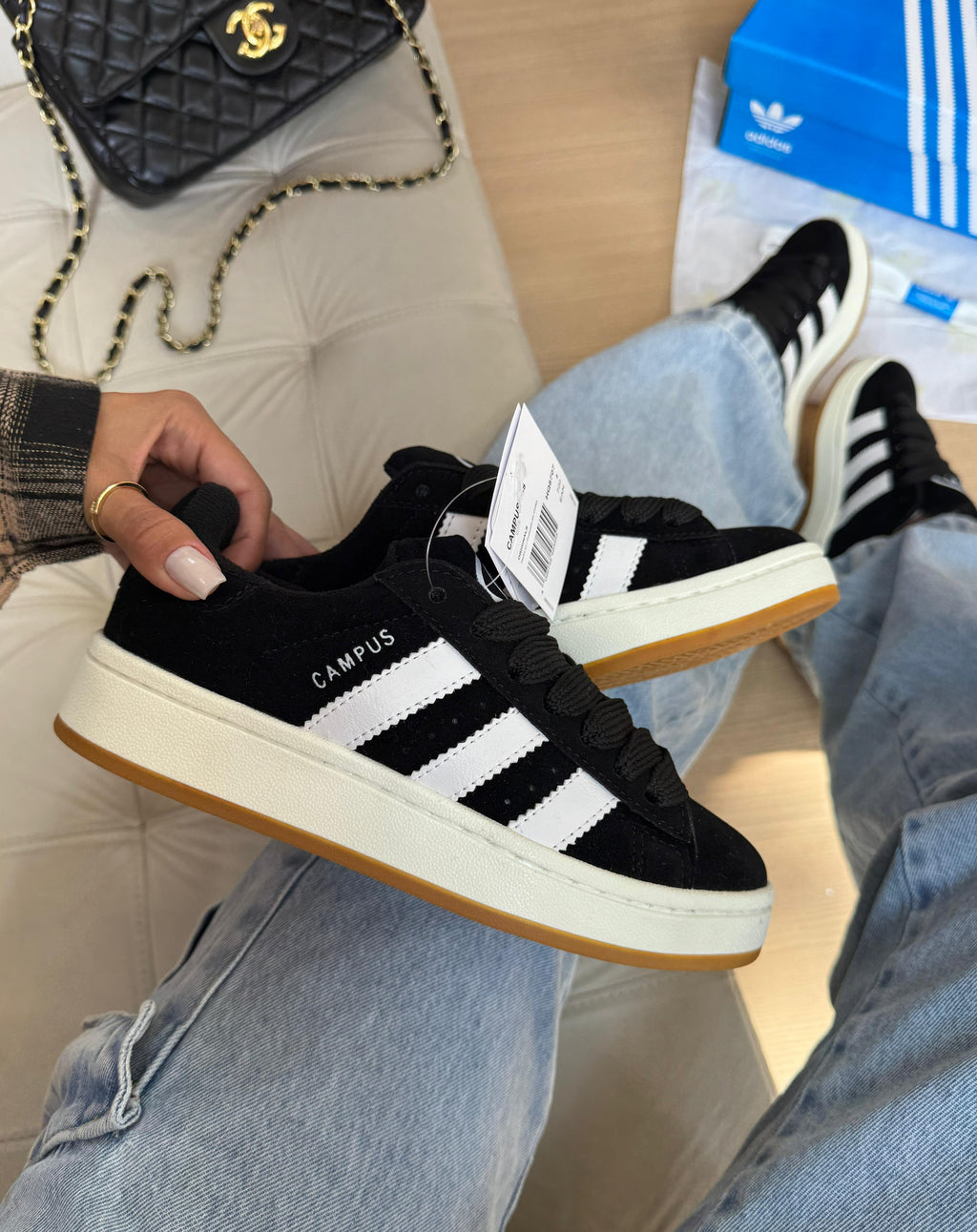 ADIDAS CAMPUS PRETO E BRANCO