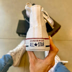 Tênis All Star Lona Branco Cano Alto Premium