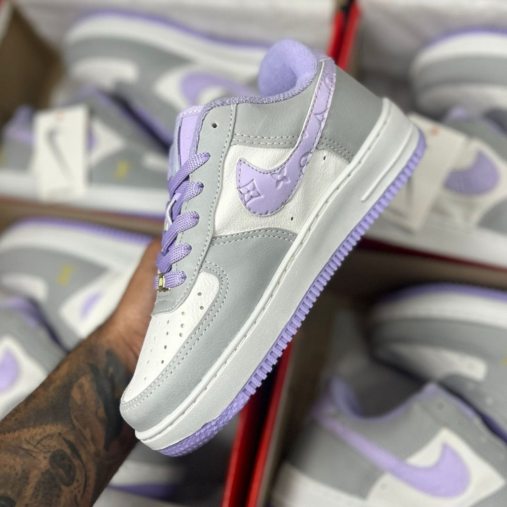 Air Force 1 LV x Branco/Roxo- (Linha Premium)