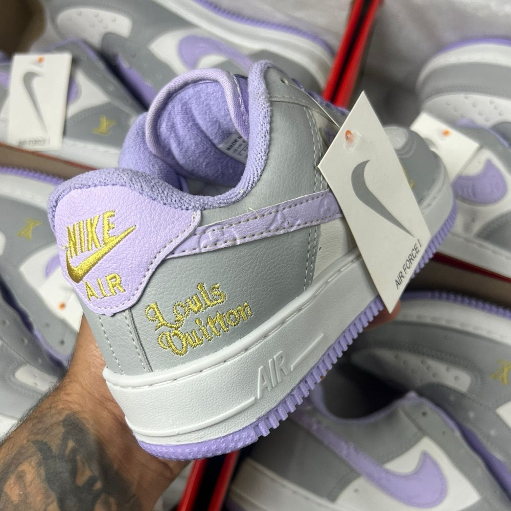 Air Force 1 LV x Branco/Roxo- (Linha Premium)