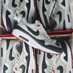 Air Max 1 Branco Vermelho e Preto