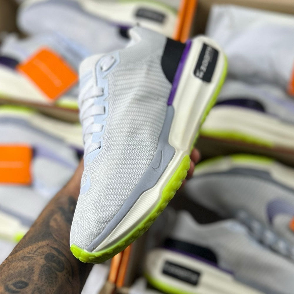 Nike ZoomX Branco/Verde e Roxo