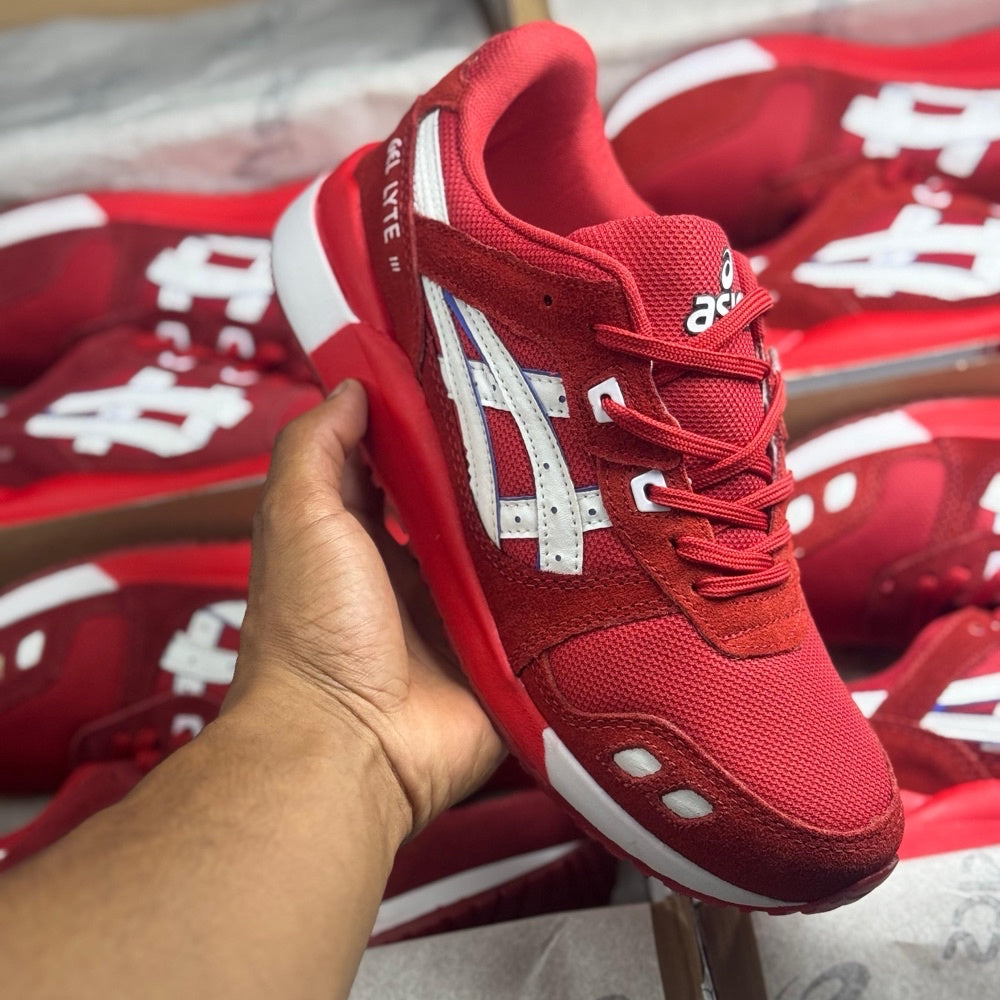 Tênis Masculino Asics Gel-Lyte III X  Vermelho  (Premium em Couro)